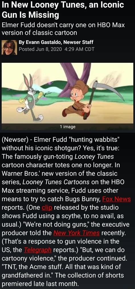 In New Looney Tunes An Iconic Gun Is Missing Elmer Fudd Doesnt Carry
