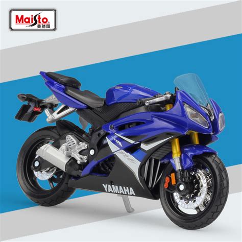 New Miniature Maisto 118 Scale Blue Yamaha Yzf R6 Motorcycle Diecast