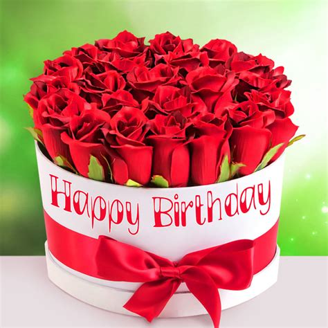 Red Rose Box Bouquet Of Flowers Birthday Card Download On Davno