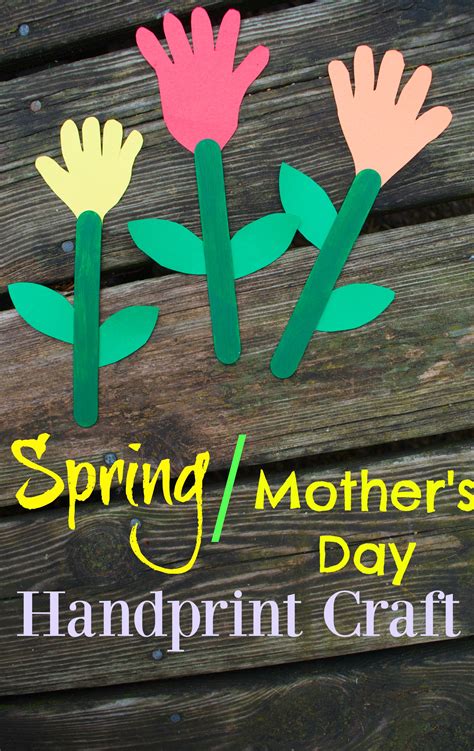 Art activities for kids : Spring Flowers Mothers Day Handprint Craft for Kids