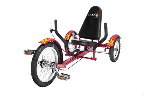 Lumex 3 wheel cruiser has adjustable handles for a wide range of users. MOBO Triton- The Ultimate Three Wheeled Cruiser (Red)