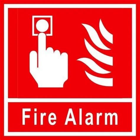 Rectangular Red Fire Alarm Safety Sign Board For Advertisement At Best