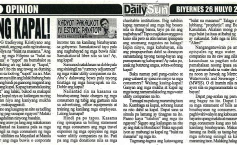 Mga Parte Sa Newspaper Halimbawa Ng Obitwaryo Sa Dyaryo Tagalog