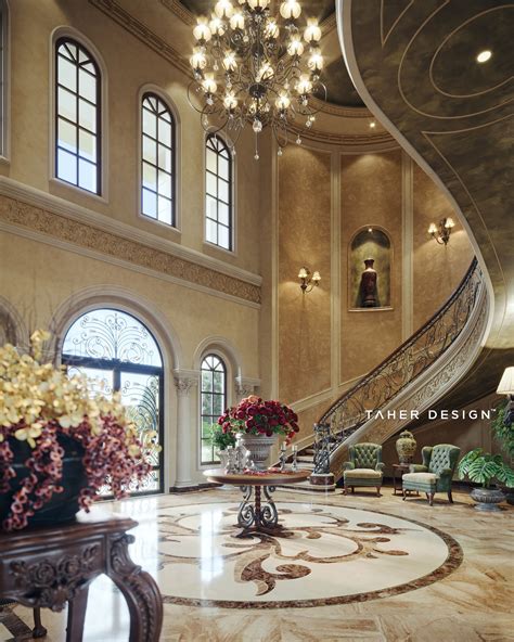 Grand Foyer Design For Luxury Mansion Located In Dubai Uae ©2017