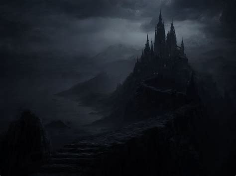 A Dark Castle In The Middle Of A Mountain