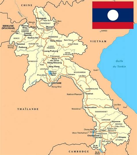 Peta Negara Laos Lengkap Dengan Kota Sumber Daya Alam Batas Wilayah