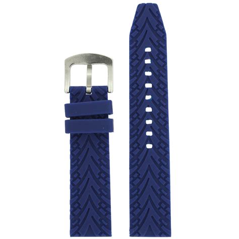 22mm Navy Blue Silicone Watch Band Techswiss 22mm Navy Blue Rubber