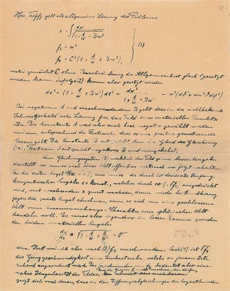 Albert Einstein Handwritten Manuscript