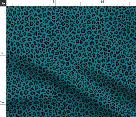 Leopard Print In Teal Blue ★ Small Fabric Spoonflower