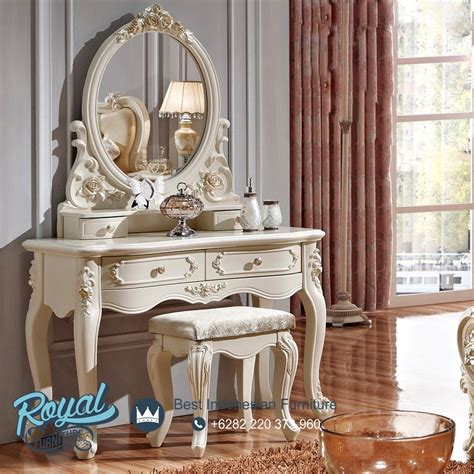 Meja Rias Mewah Retour White Klasik Furniture Terbaru Royal