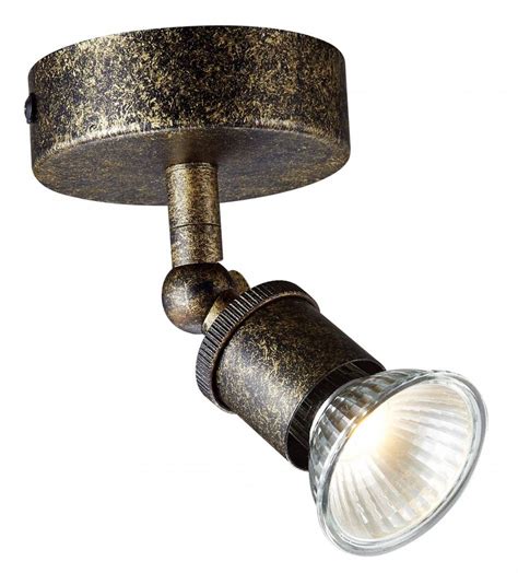 Collé au mur du plafond, il occupe très peu d'espace. Plafonnier LED GU10 rouille sur tige avec spot dimmable 5W ...