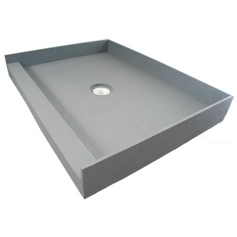 Fin Pan Preformed 48 In X 48 In Single Threshold Shower Base With Center Drain In Gray Pf 117