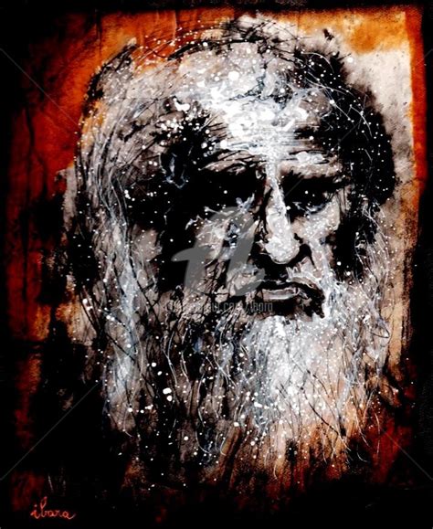 Léonard de vinci fait sentir au spectateur l'air qui le sépare de l'objet peint, l'immergeant progressivement dans le tableau. Portrait de Léonard de Vinci Peinture par Henri Ibara ...