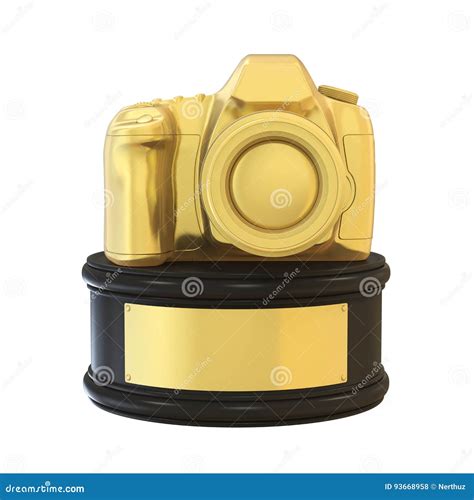 Photography Camera Trophy Award Isolated Stock Illustration