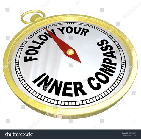 A Gold Compass With The Words Follow Your Inner Compass Directing You