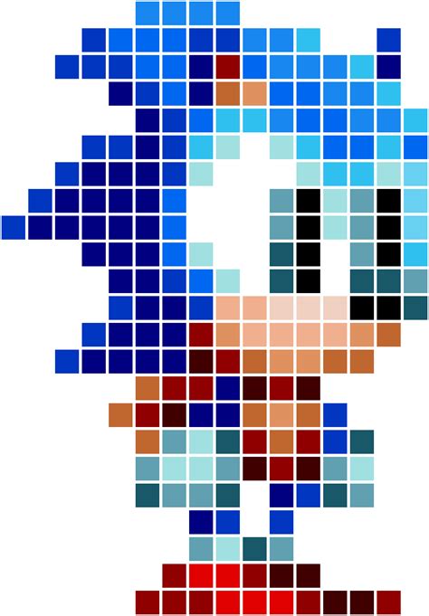 Sonic Pixel Art X Grid