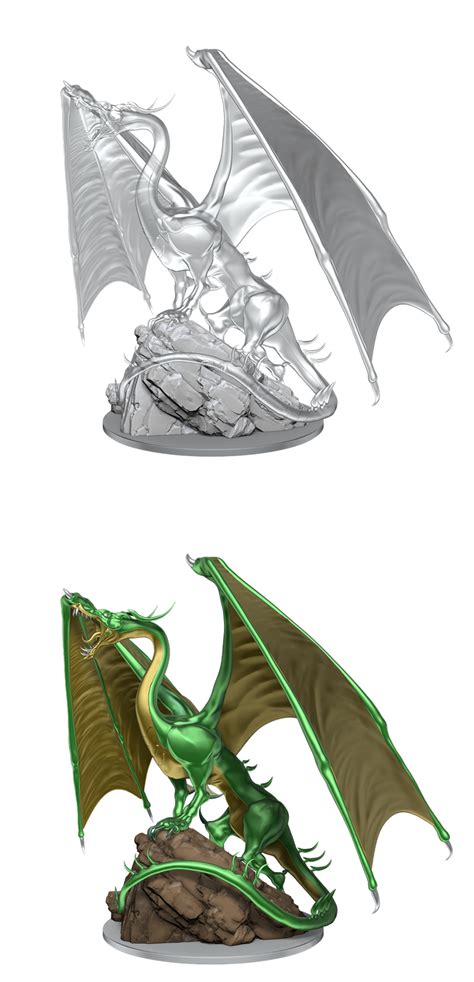 Wizkids Dandd Unpainted Wave 17 Young Emerald Dragon Le Griffon