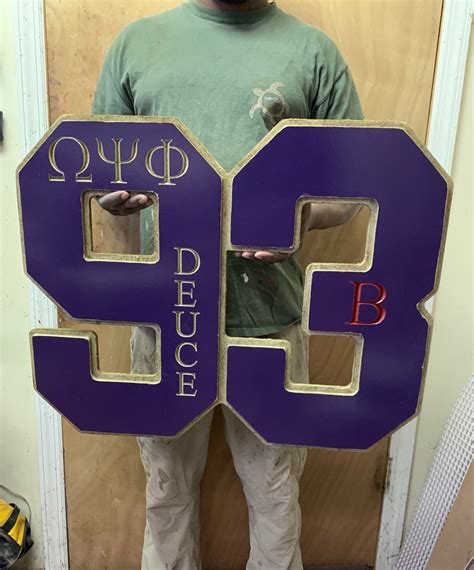 Omega Psi Phi Crossing Year Number Tag Plaque Painted Creative Cnc