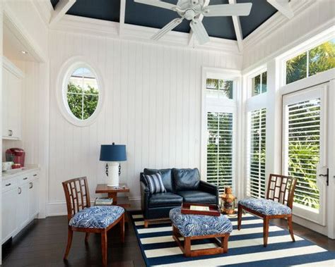 Navy is the darkest blue and in its true form appears almost black. Coastal living room with white and blue striped rug ...