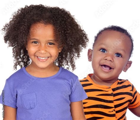 Two Adorable African Children Smiling Stock Photo Adobe Stock