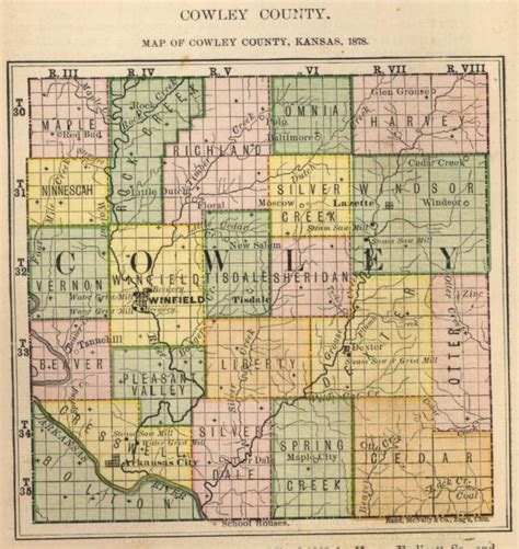 Cowley County Kansas Maps And Gazetteers