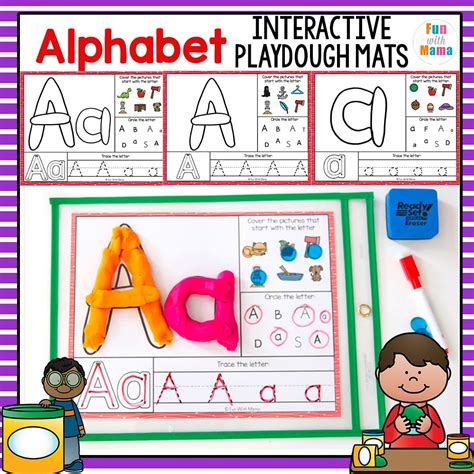 Preschool Alphabet Letters Playdough Mats