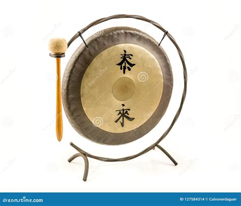 Chinese Gong Isolated Stock Photo Image Of Black Gold 127584314