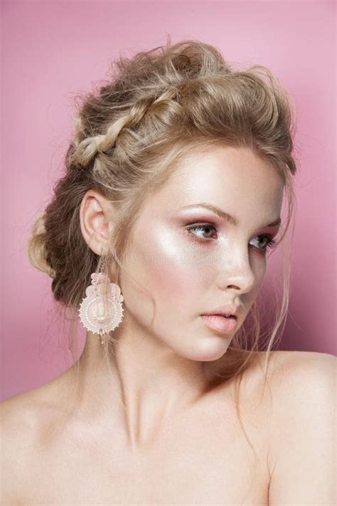 Blond Hair Beauty Woman Smile Cute Tender Portrait Stock Image Image