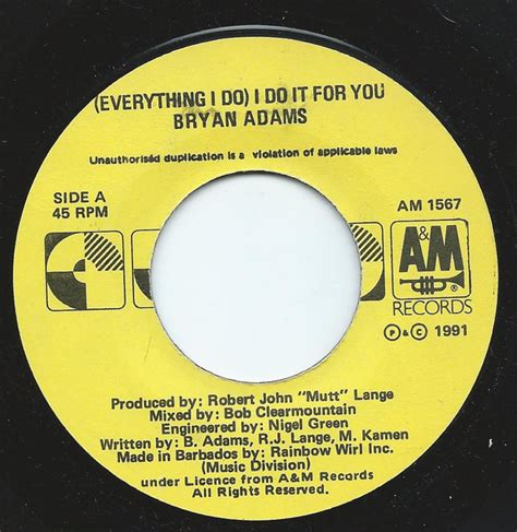 Bryan Adams Everything I Do I Do It For You 1991 Vinyl Discogs