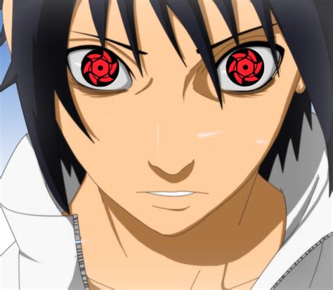 An Anime Character With Red Eyes And Black Hair Looking At The Camera