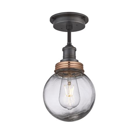Vintage is based on early 1900's with rich warm colours including brass, copper, and golds that compliment the older uk homes. Brooklyn Outdoor & Bathroom Globe Flush Mount - Pewter in ...