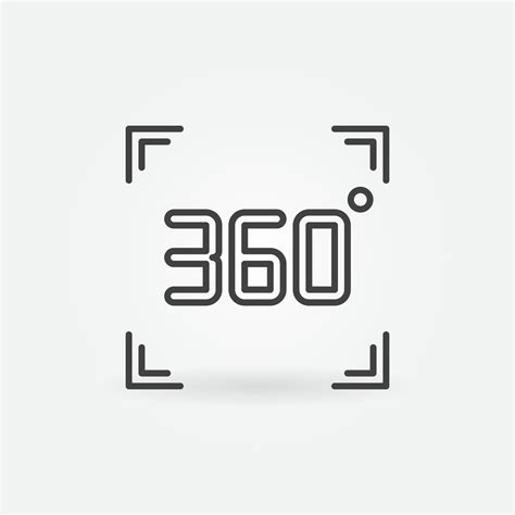 360 Degrees Vector Concept Icon In Thin Line Style 13093751 Vector Art
