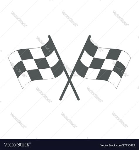 Crossed Checkered Flags Finish User Interface Vector Image