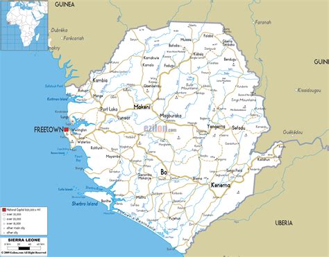 Detailed Clear Large Road Map Of Sierra Leone Ezilon Maps