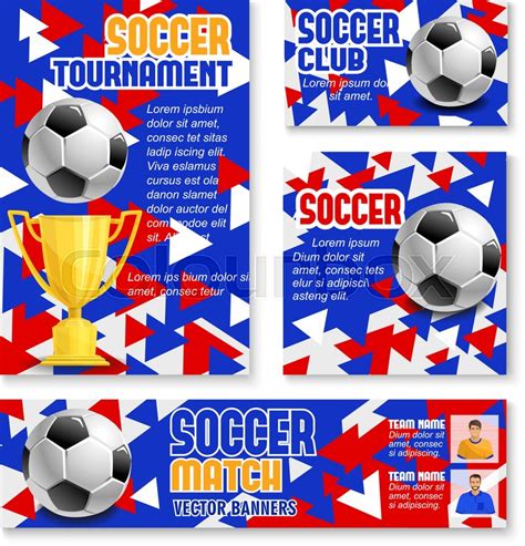 Soccer Tournament Match Banner Set Stock Vector Colourbox