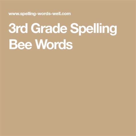 We did not find results for: 3rd Grade Spelling Bee Words | Spelling bee words, Grade ...