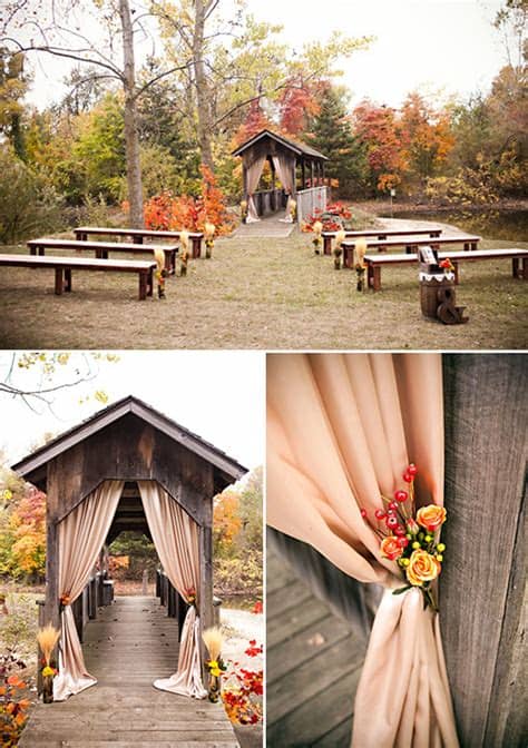 If you have pictures of you and your future spouse, you may want to place them in a photo frame and decorate with those photos. Rustic Fall Wedding Ideas