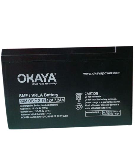 12v7ah Okaya Smf Vrla Battery At Rs 900piece Okaya Battery In