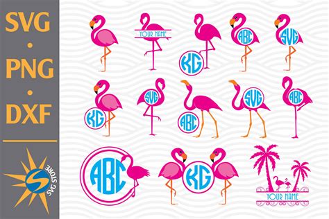 Flamingo Monogram Graphic By Svgstoreshop · Creative Fabrica