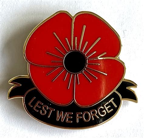 Lest We Forget Remembrance Day Poppy