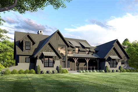 Exclusive 5 Bed Modern Farmhouse Plan With Unique Angled Garage
