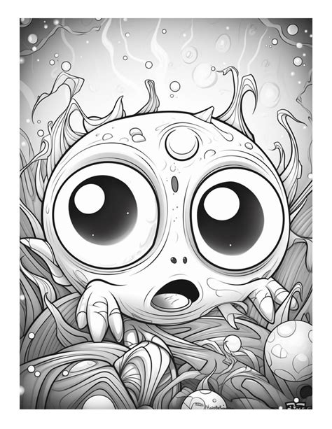 Free Bugged Eyed Monster Coloring Page 15 Free Coloring Adventure