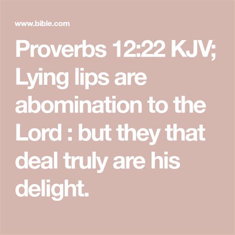 Proverbs 12 22 KJV Lying Lips Are Abomination To The Lord But They
