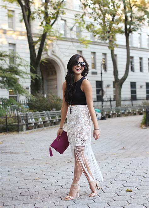 Lace And Fringe Statement Skirt Skirt The Rules Nyc Style Blogger