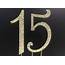 Rhinestone Gold NUMBER 15 Cake Topper 15th For Birthday