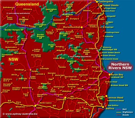 Map Of The Nsw Northern Rivers Click To See More Information South