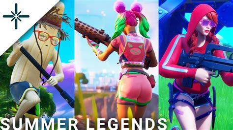 All Summer Legends Pack Skins Gameplay In Fortnite Tropical Punch Zoey