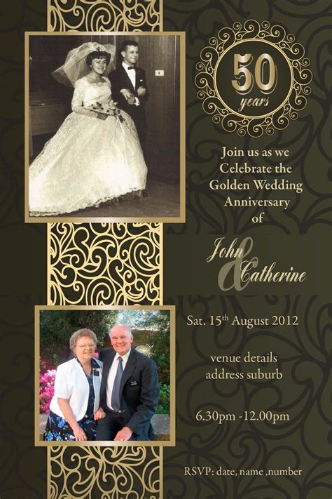 This Is A Digital File Of Your Invitation That Is Sen Golden Wedding