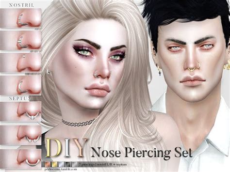 The Best Nose Piercing Set By Pralinesims Sims 4 Piercings Sims 4 Sims