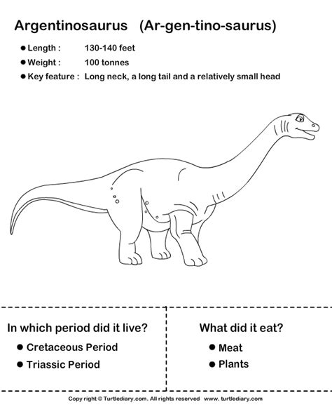 About Dinosaurs Turtle Diary Worksheet